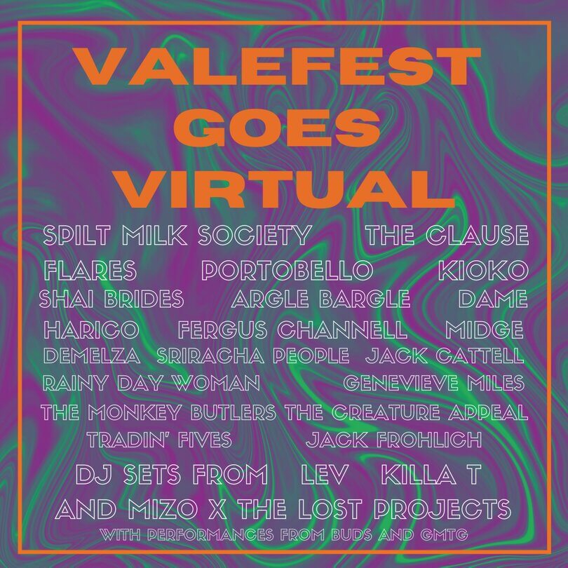 Valefest 2020 Lineup bands graphic